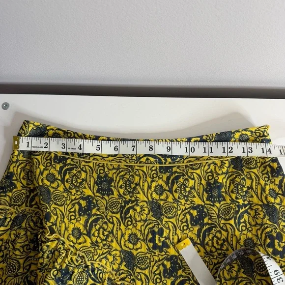 Derek Lam 10 Crosby - Yellow and Navy Ruffle Mini Skirt - size 4 - Picture 10 of 11